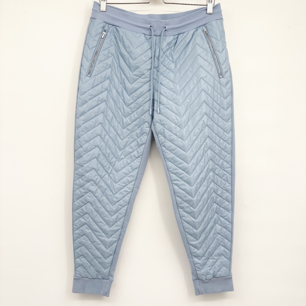 Athleta Womens Blue Quilted Front Outdoor Gorpcore Apres Ski Jogger Pants 12P